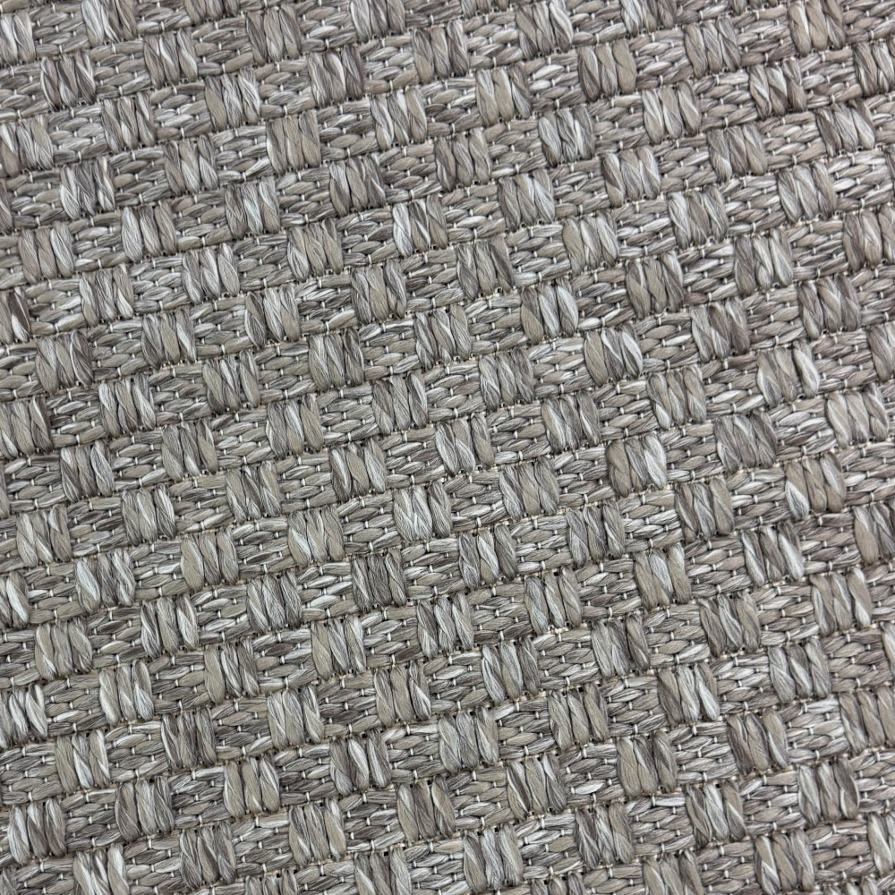 Moderner Teppich Taupe Flechtstruktur Indoor Outdoor