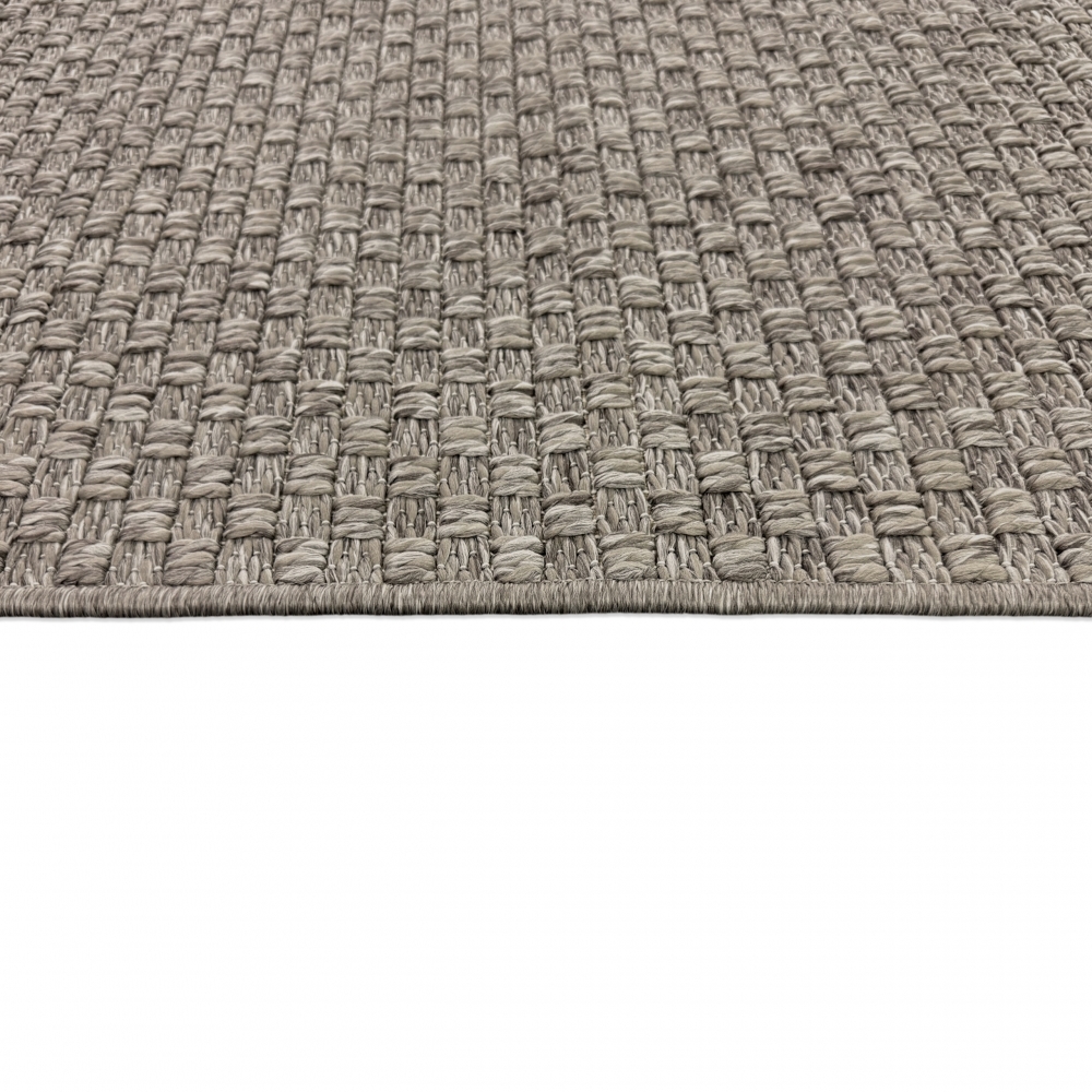 Moderner Teppich Taupe Flechtstruktur Indoor Outdoor