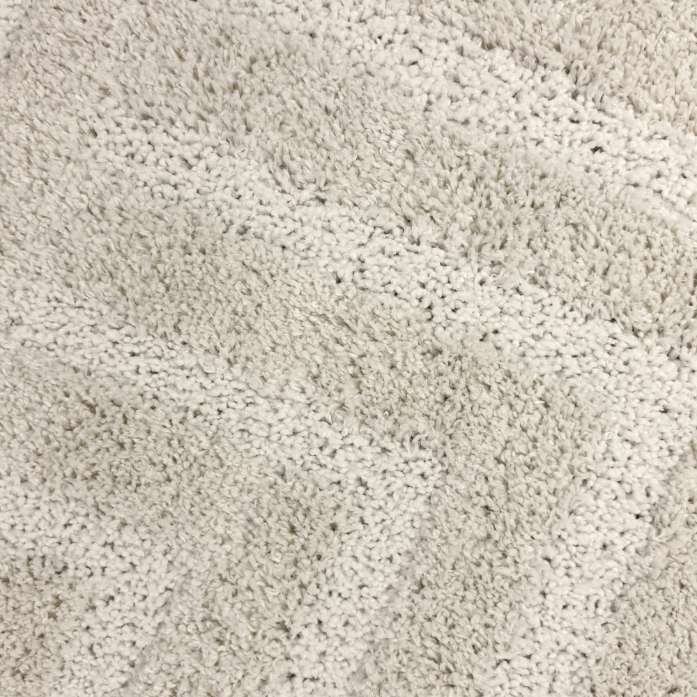 Flauschiger Wohnzimmer Teppich mit Linien Muster in Creme