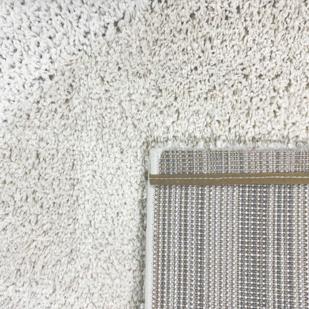 Weicher Hochflor Teppich Pflegeleicht mit modernem in Creme
