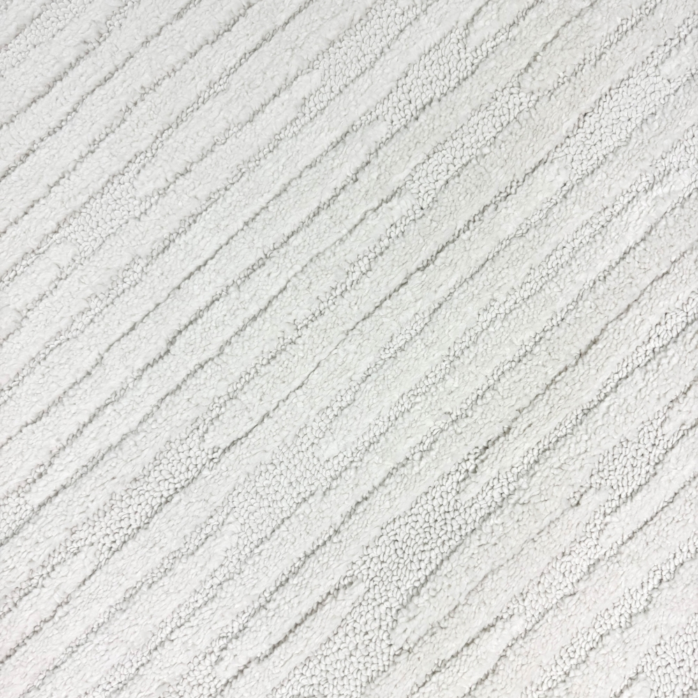 Teppich Wohnzimmer Schlafzimmer mit verschieden gemusterten Linien in creme grau
