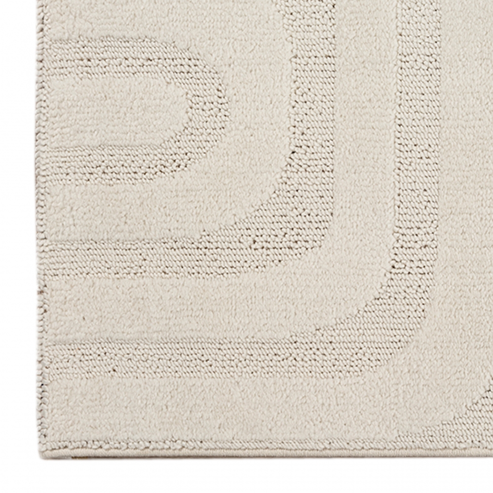 Wohnzimmerteppich mit Linienmuster und schimmerndem Design in Creme