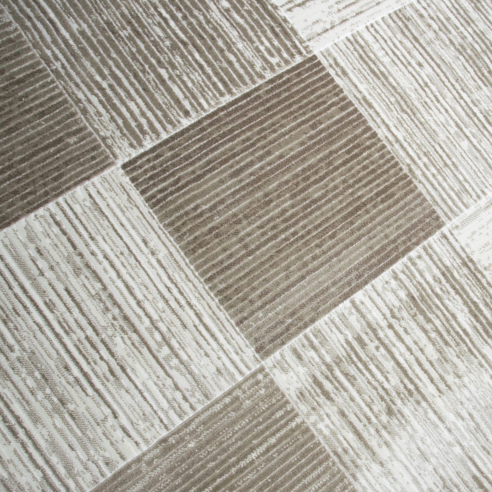 Designteppich mit modernem Karomuster Beige Creme Designteppich mit modernem Karomuster Beige Creme