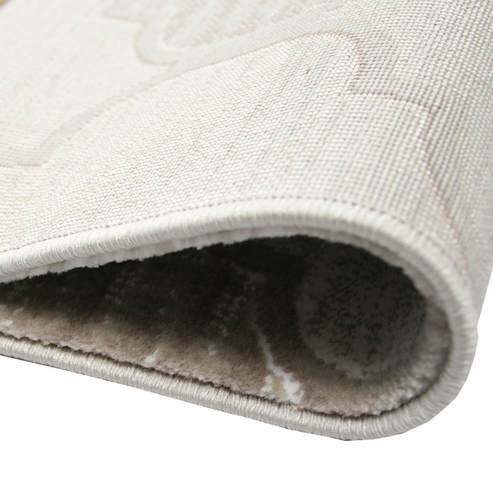 Designteppich mit Ornamentstruktur Creme Beige Designteppich mit Ornamentstruktur Creme Beige