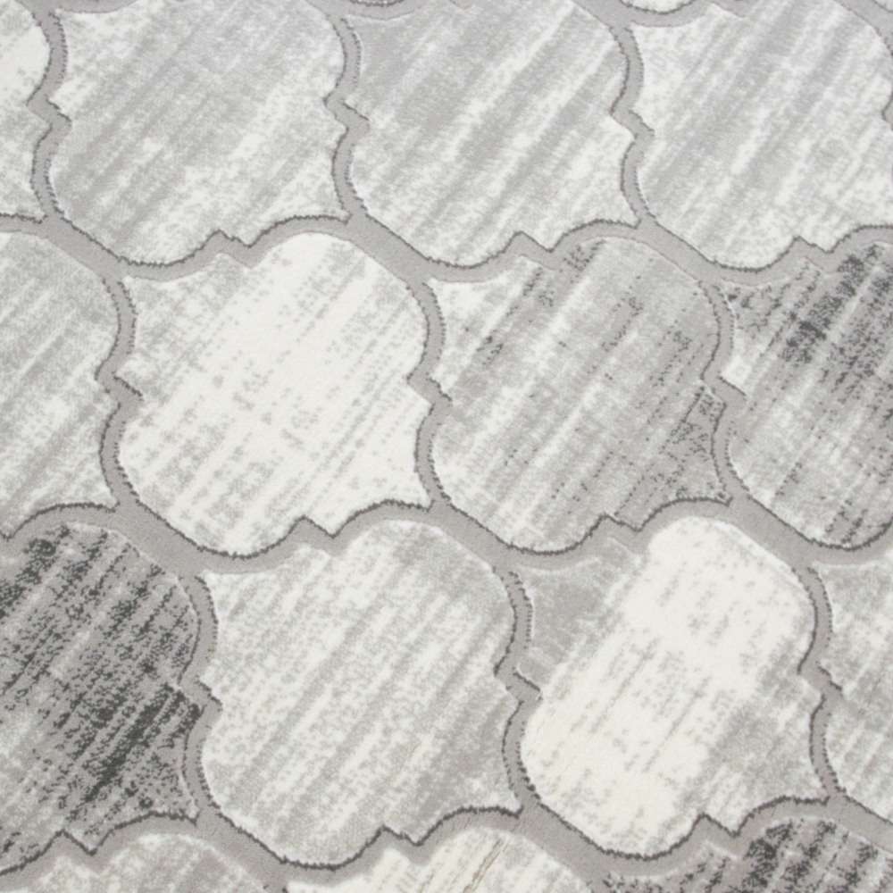 Designteppich mit Ornamentstruktur Grau-Beige mit Cremeakzenten Designteppich mit Ornamentstruktur Grau-Beige mit Cremeakzenten