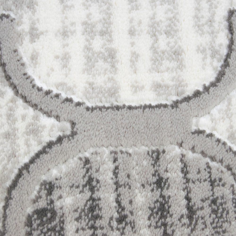 Designteppich mit Ornamentstruktur Grau-Beige mit Cremeakzenten Designteppich mit Ornamentstruktur Grau-Beige mit Cremeakzenten