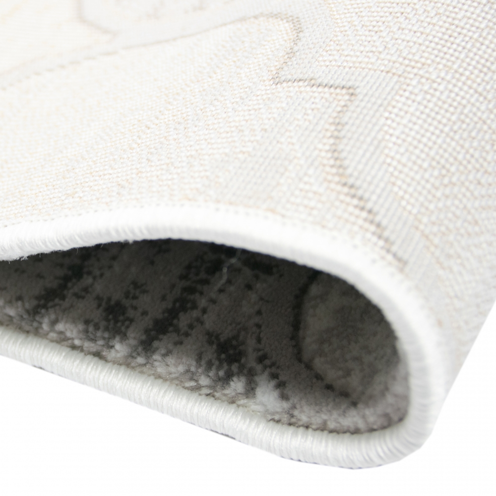 Designteppich mit marokkanischem Muster Grau mit farbigen Akzenten Designteppich mit marokkanischem Muster Grau mit farbigen Akzenten