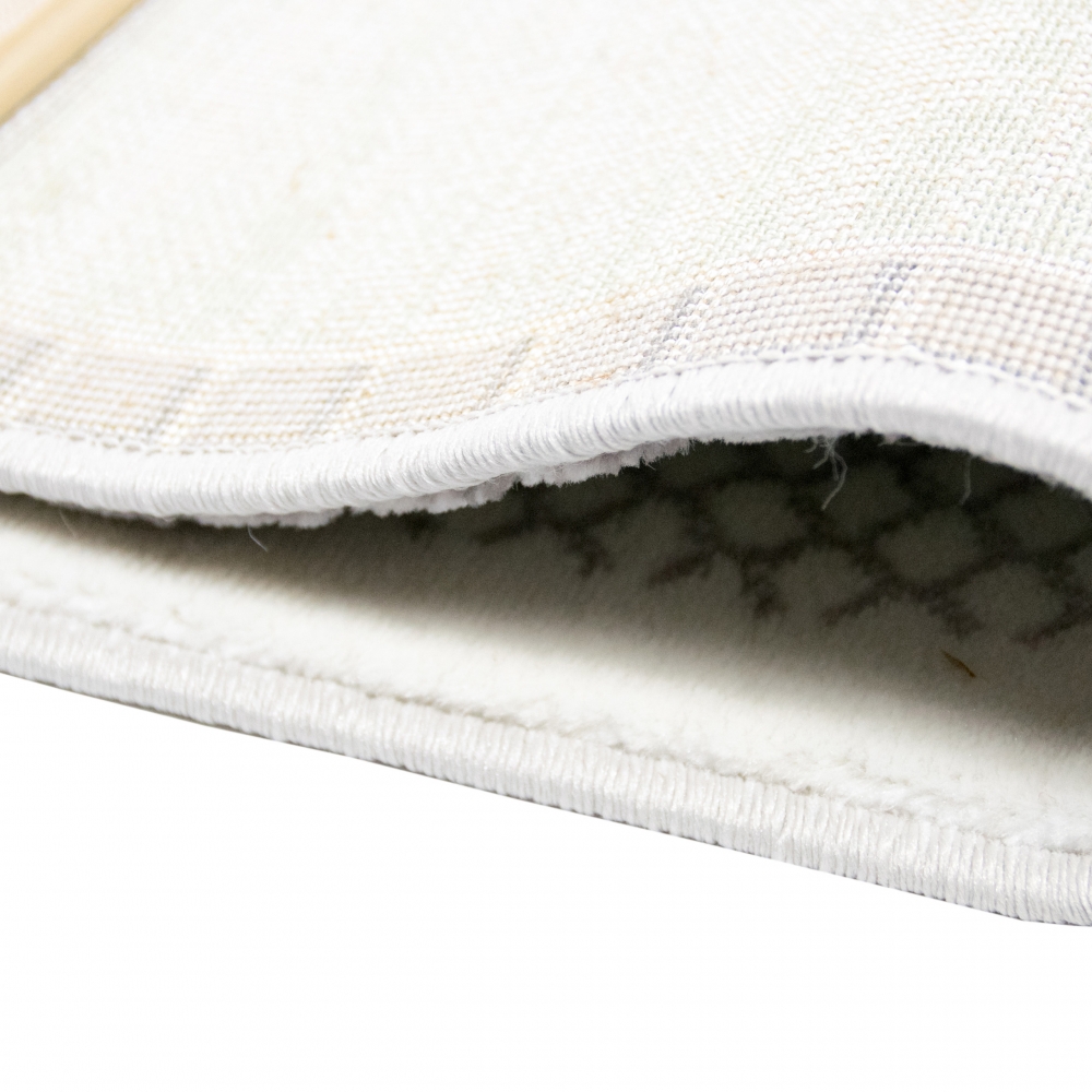 Designteppich mit grafischem Patch-Design Grau mit dezenten Farbakzenten