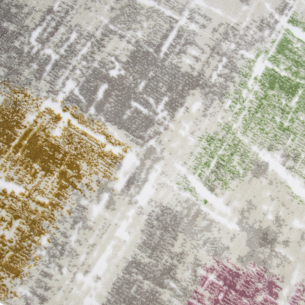 Designteppich Grau-Beige mit frischen Farbakzenten in Multi Designteppich Grau-Beige mit frischen Farbakzenten in Multi