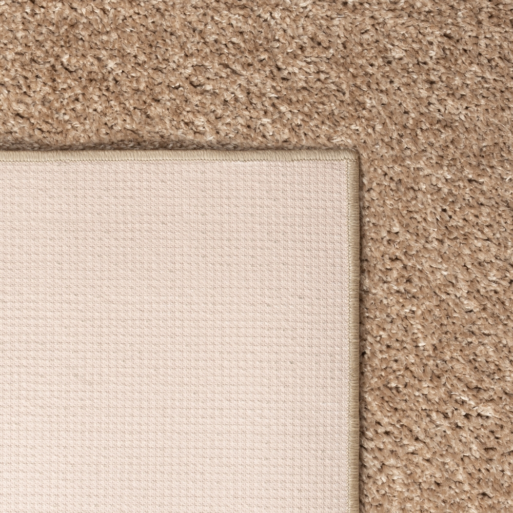 Waschbarer Shaggy Teppich für Wohnzimmer – rutschfest – in beige