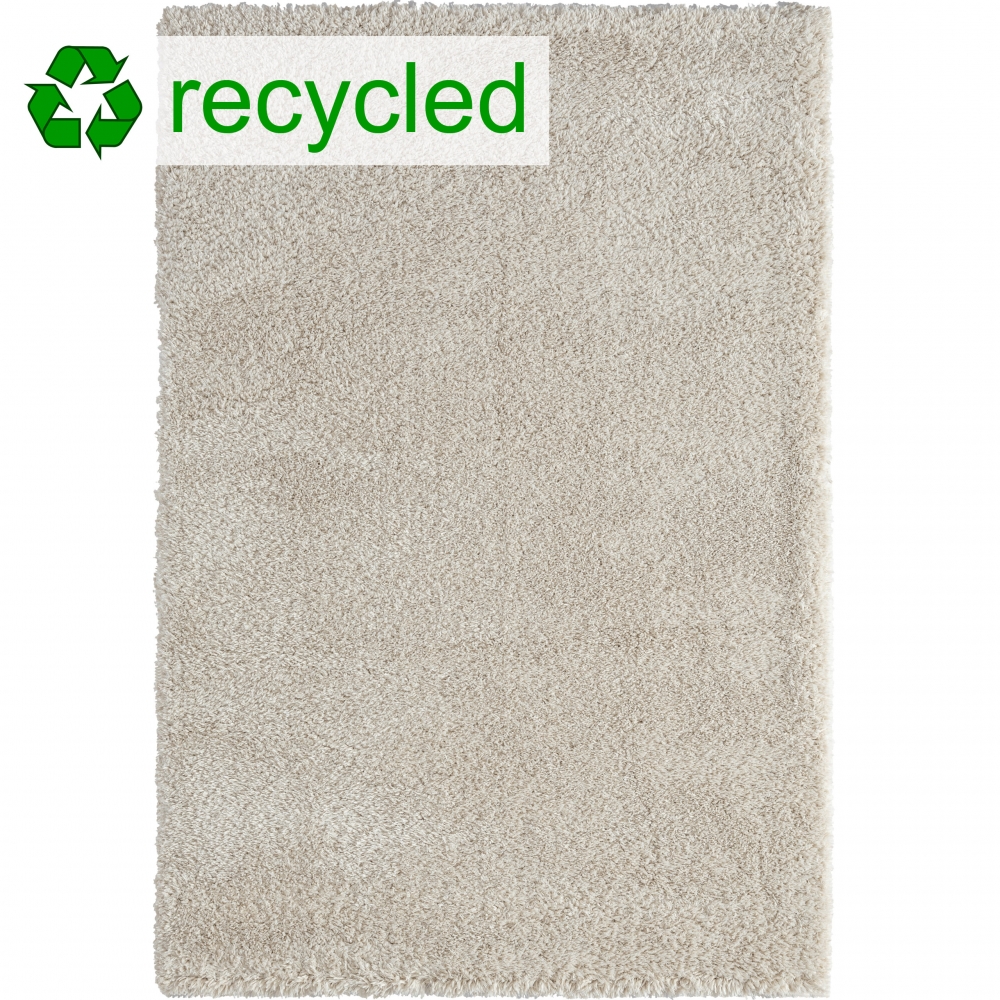 Flauschig-warmer Recycling Teppich Gästezimmer in weiß