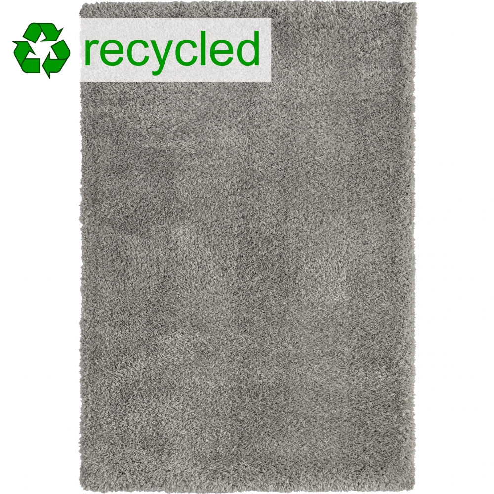 Flauschig-warmer Recycling Teppich Gästezimmer in grau
