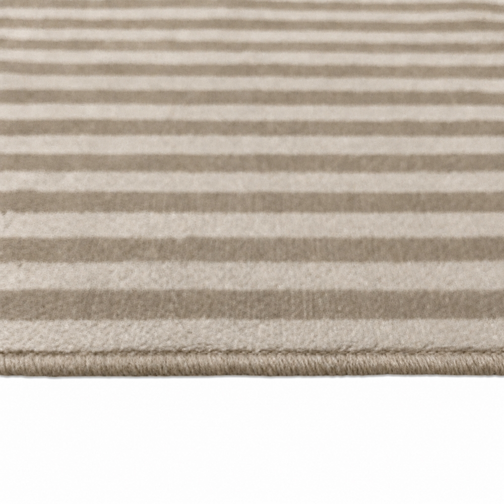 Designteppich Braun modern mit Linienmuster und Flanelloberfläche