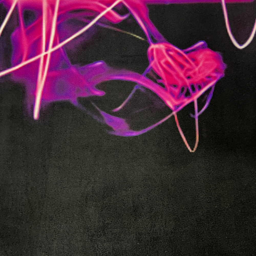 Gaming-Teppich mit lebendigen Neon-Farben und ikonischen Symbolen