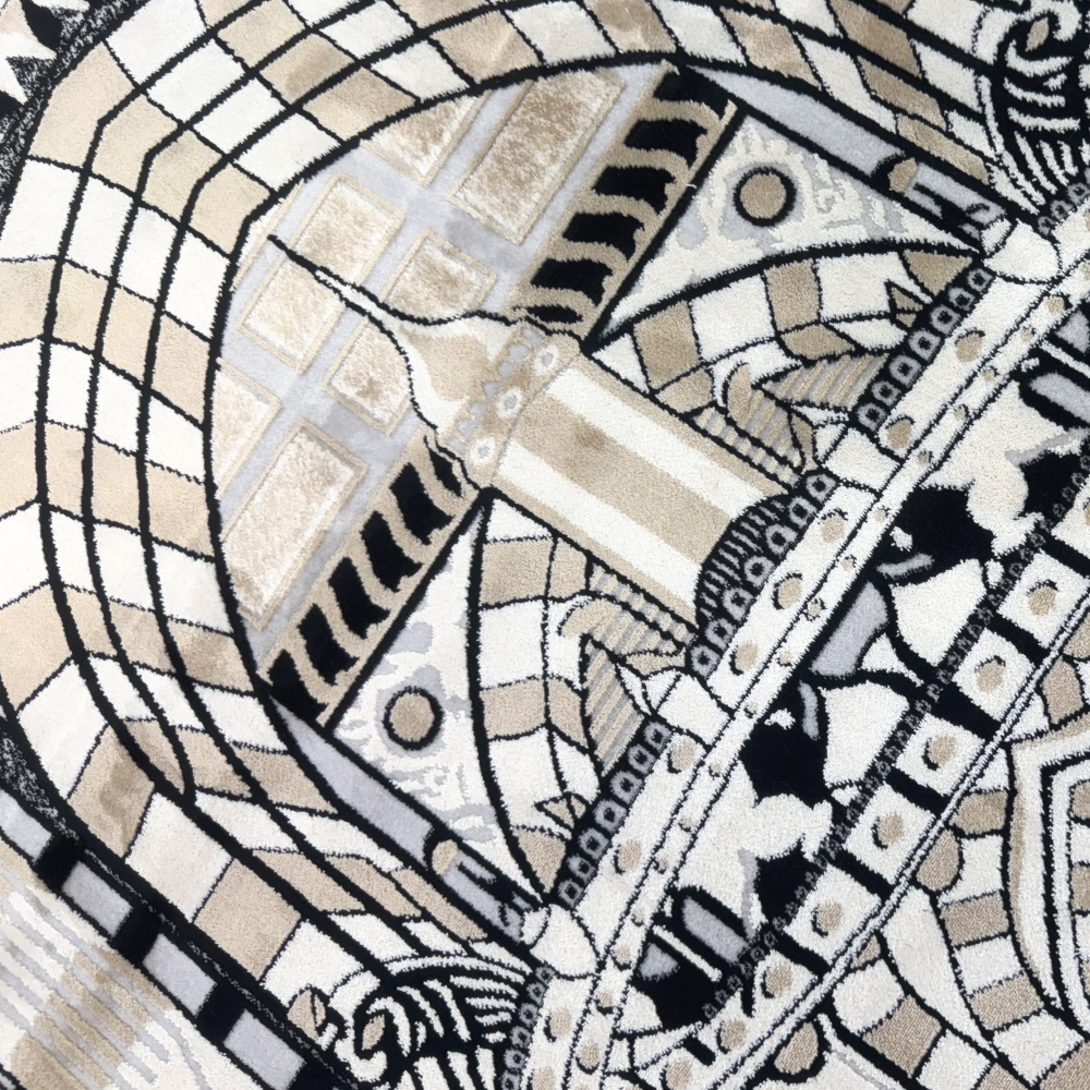 Moderner Gebetsteppich mit Moschee-Architektur und Perspektivmotiv