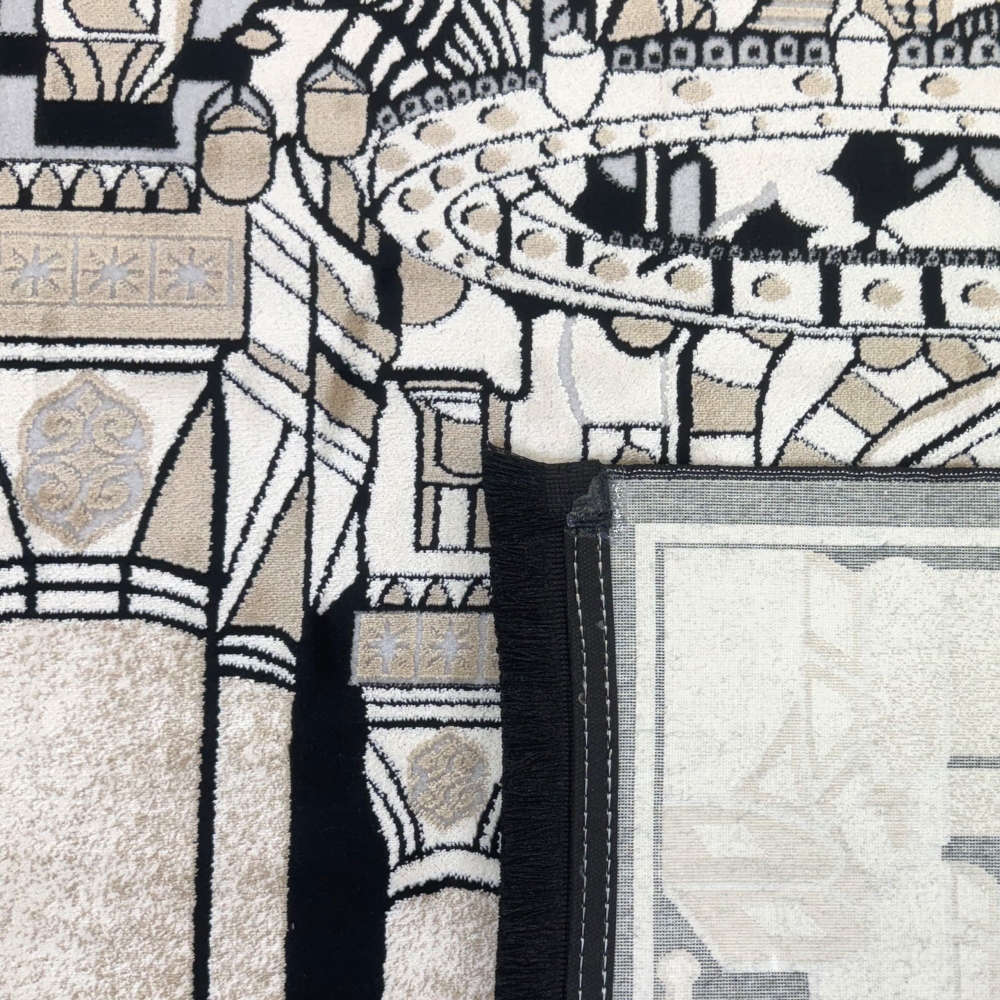 Moderner Gebetsteppich mit Moschee-Architektur und Perspektivmotiv