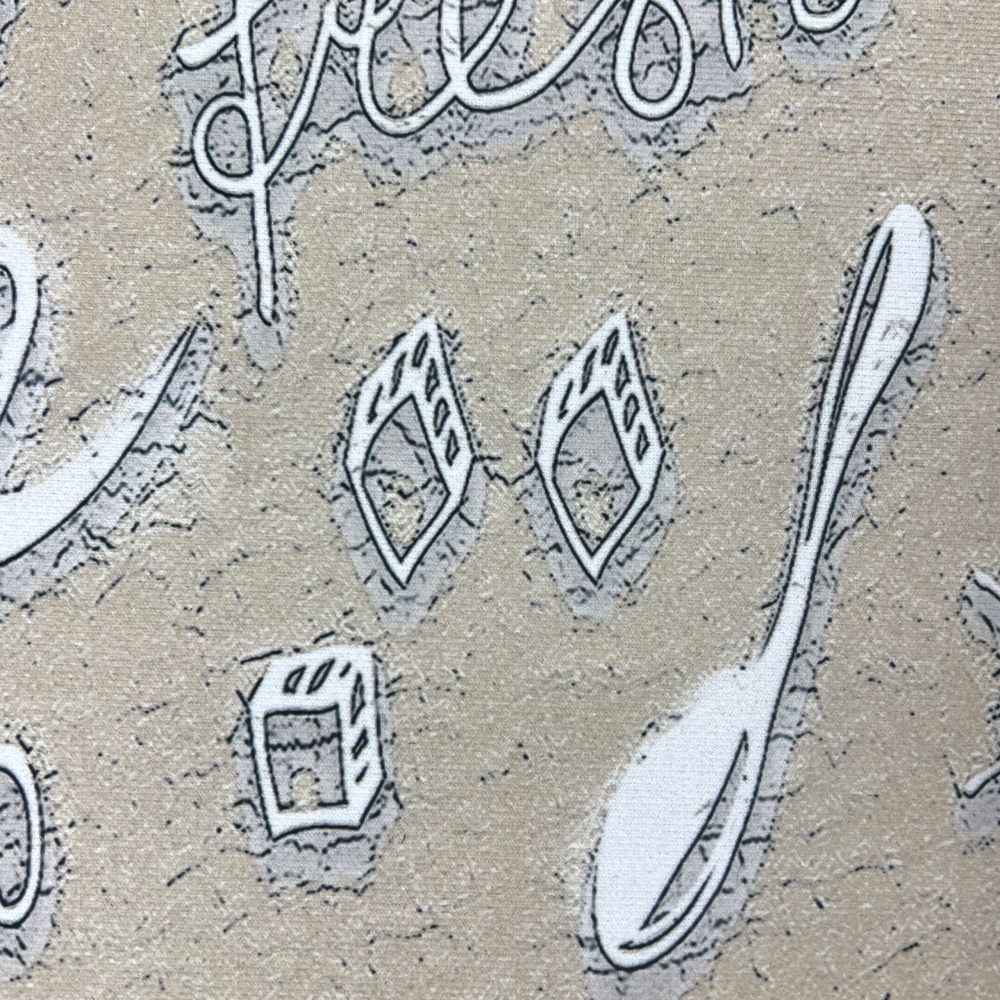 Küchenläufer I beige I waschbar I „Coffee“ Schriftzug in weiß