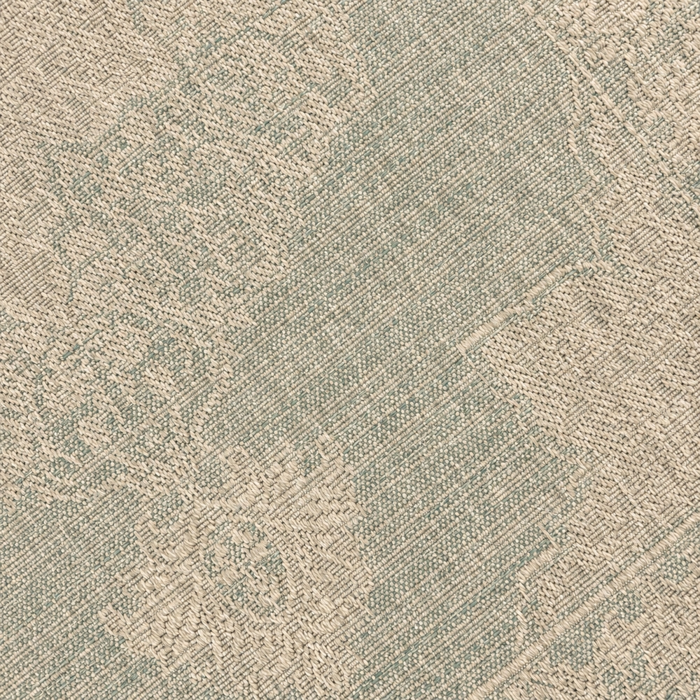 Teppich Grün Braun Ornament In & Outdoor