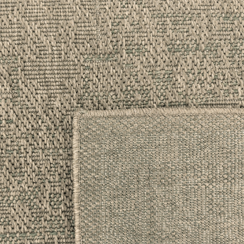 Teppich Grün Braun Ornament In & Outdoor