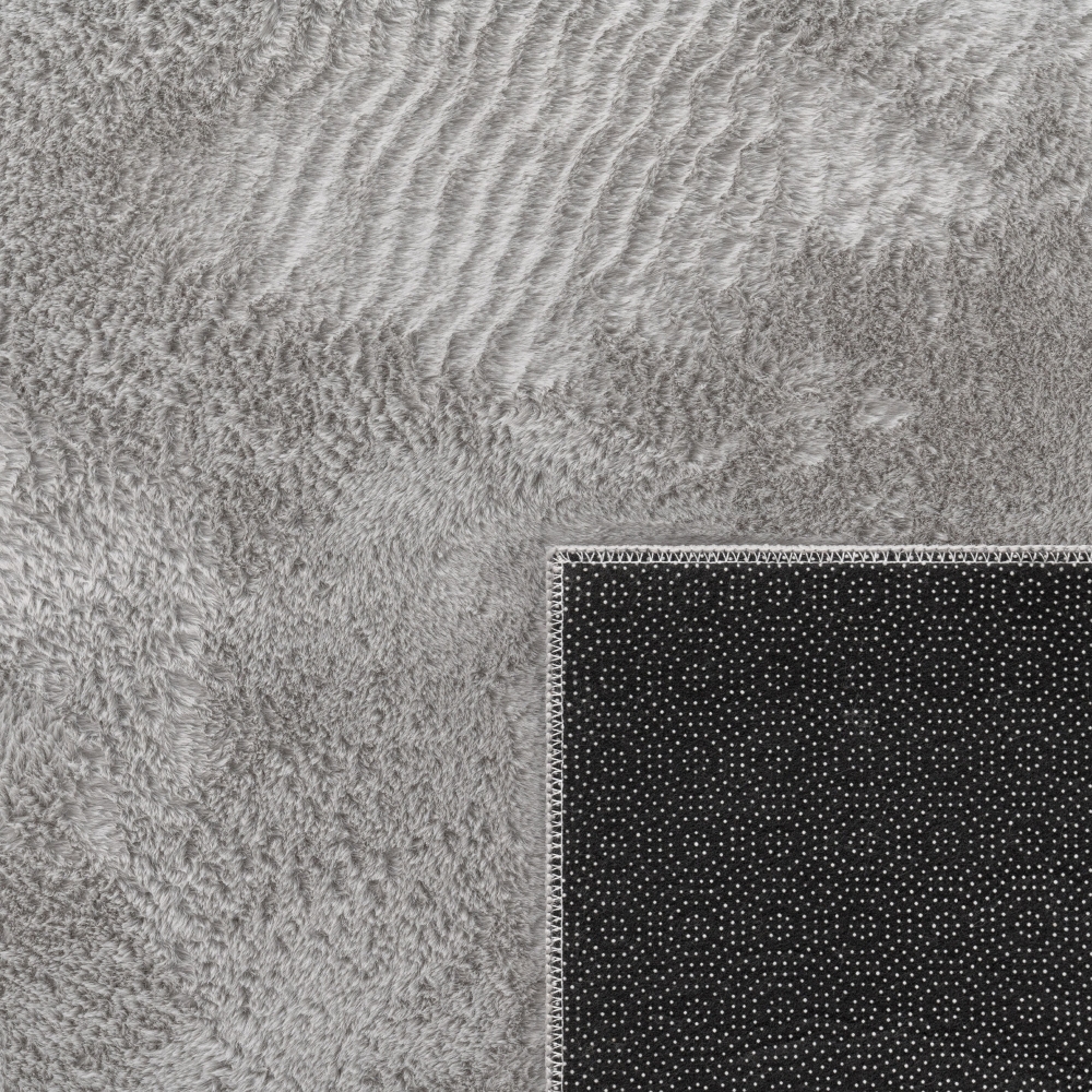 Teppich grau Hasenfell-Optik elegant weich mit feinem Schimmer modern