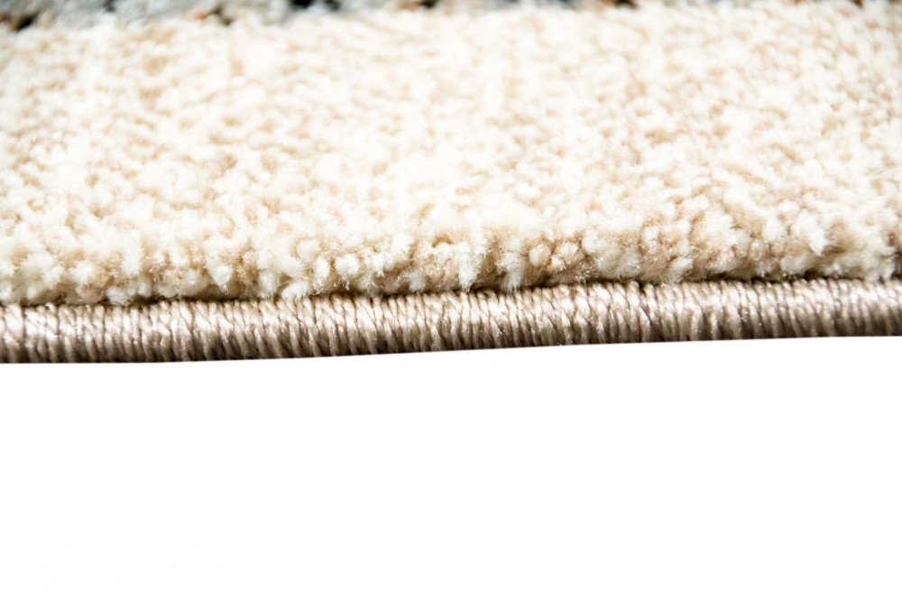 Designer Teppich Moderner Teppich Wohnzimmerteppich Bordüre beige creme türkis