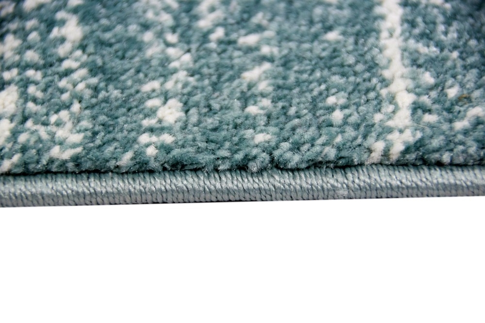 Moderner Teppich Wohnzimmerteppich Kurzflor uni blau meliert