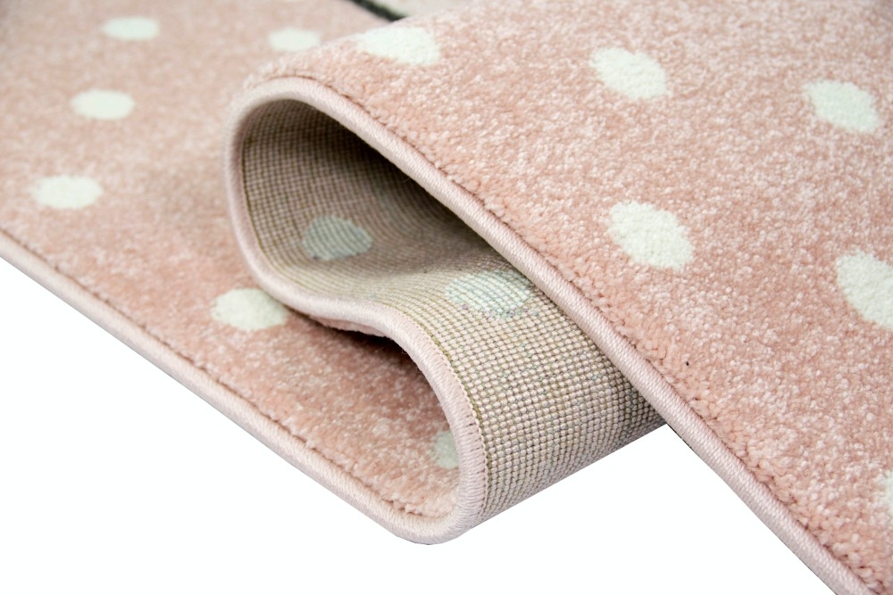 Teppich Kinderzimmer Hüpfspiel Muster rosa grau