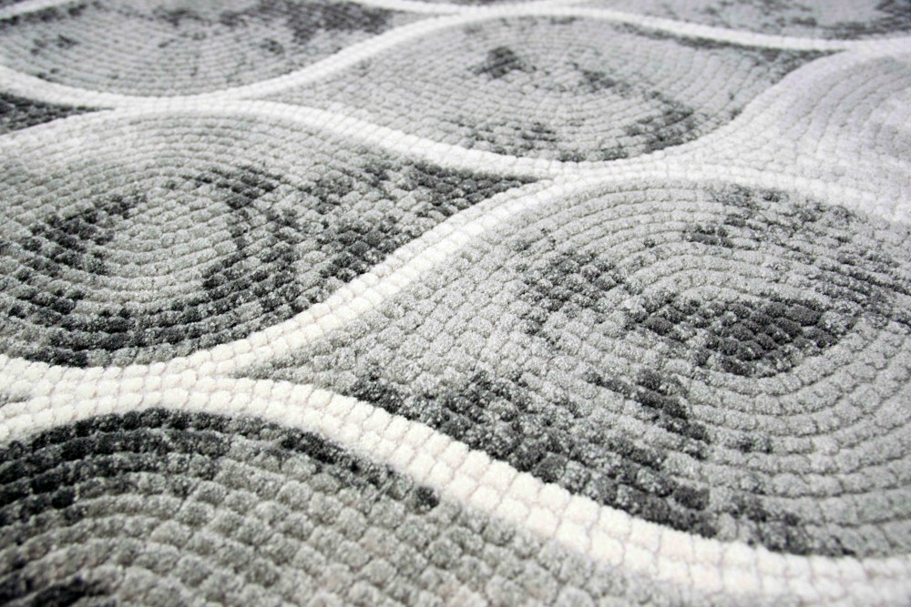 Teppich Wollteppich marokkanisches Mosaik Muster grau creme