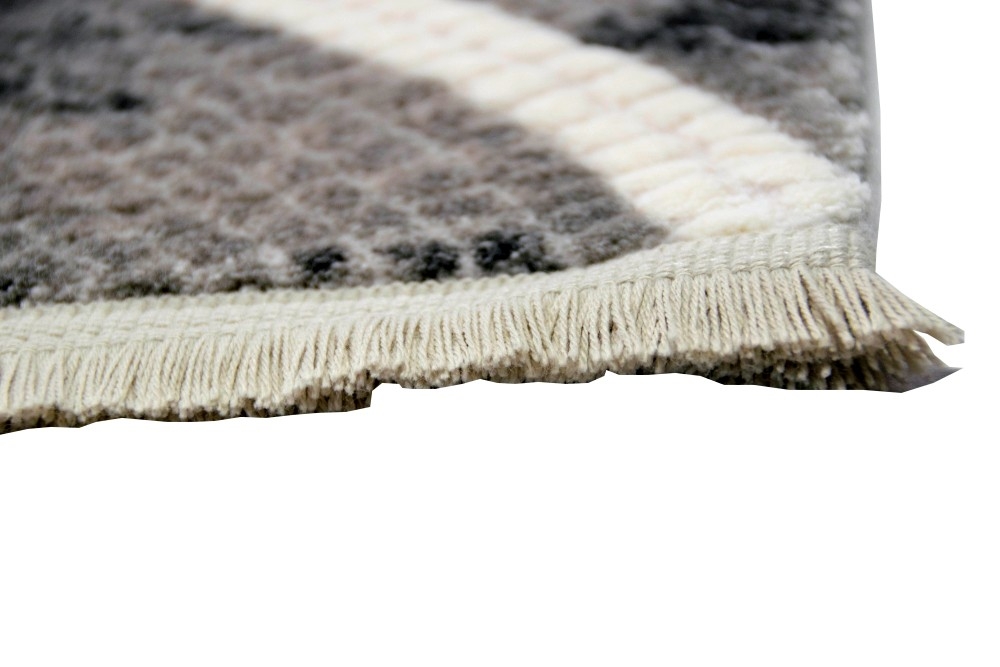 Teppich Wollteppich marokkanisches Mosaik Muster grau creme