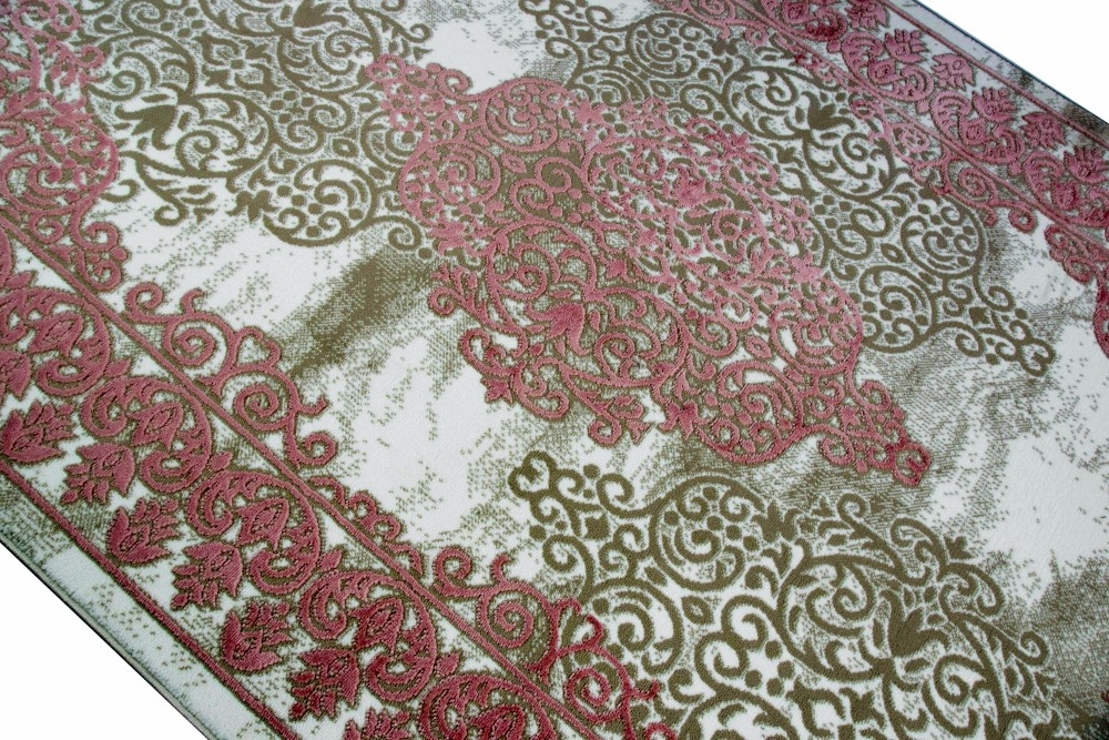 Teppich Wohnzimmerteppich Vintage Ornamente rosa beige