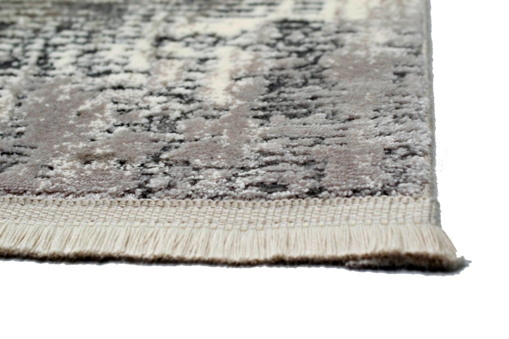 Teppich Wollteppich modern Designerteppich grau creme