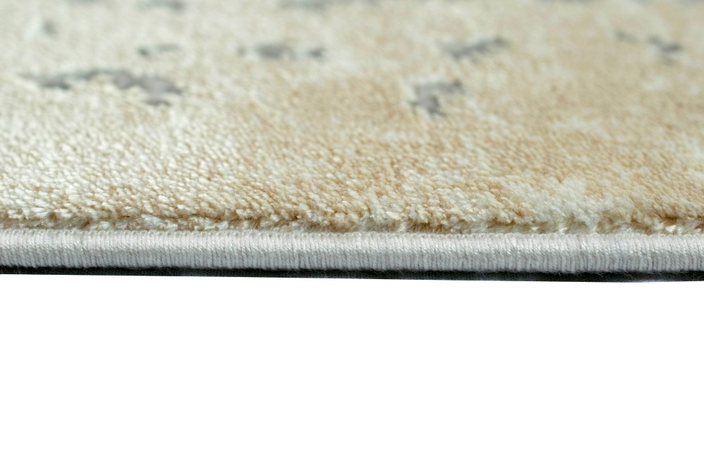 Wollteppich Luxus Designerteppich Teppich abstrakt mit Naturfasern beige grau