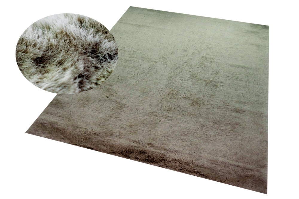 Teppich weich Kunstfell Hochflorteppich Faux Fur waschbar beige