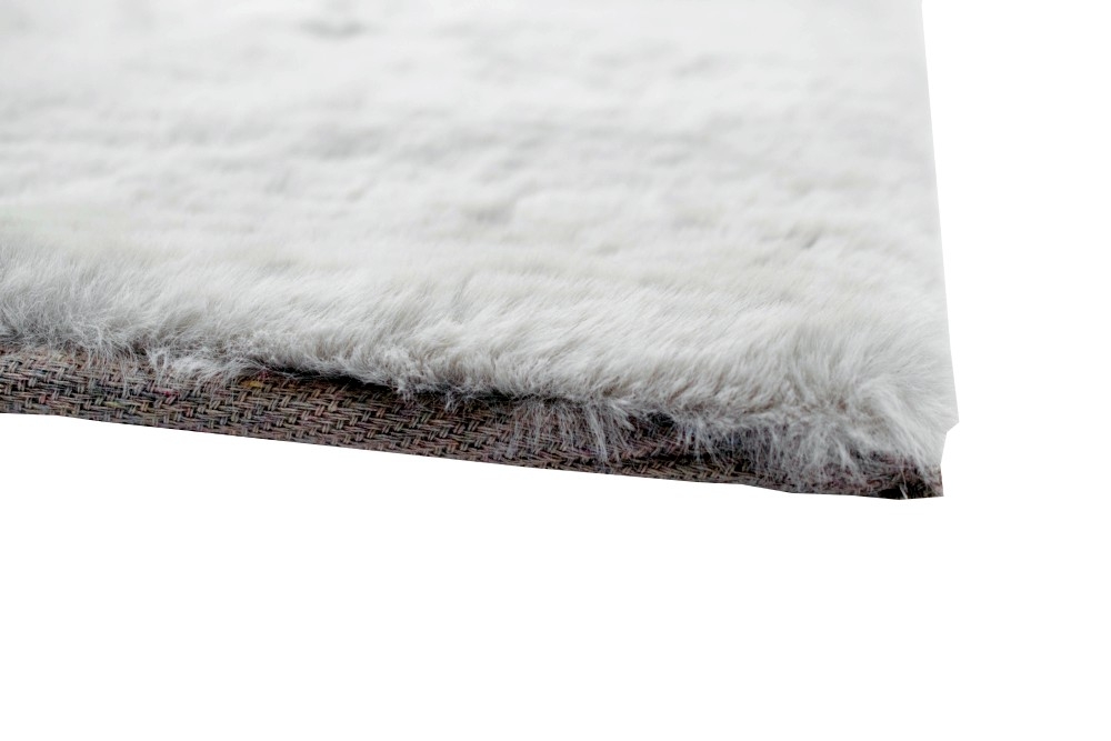 Teppich weich Kunstfell Hochflorteppich Faux Fur waschbar grau