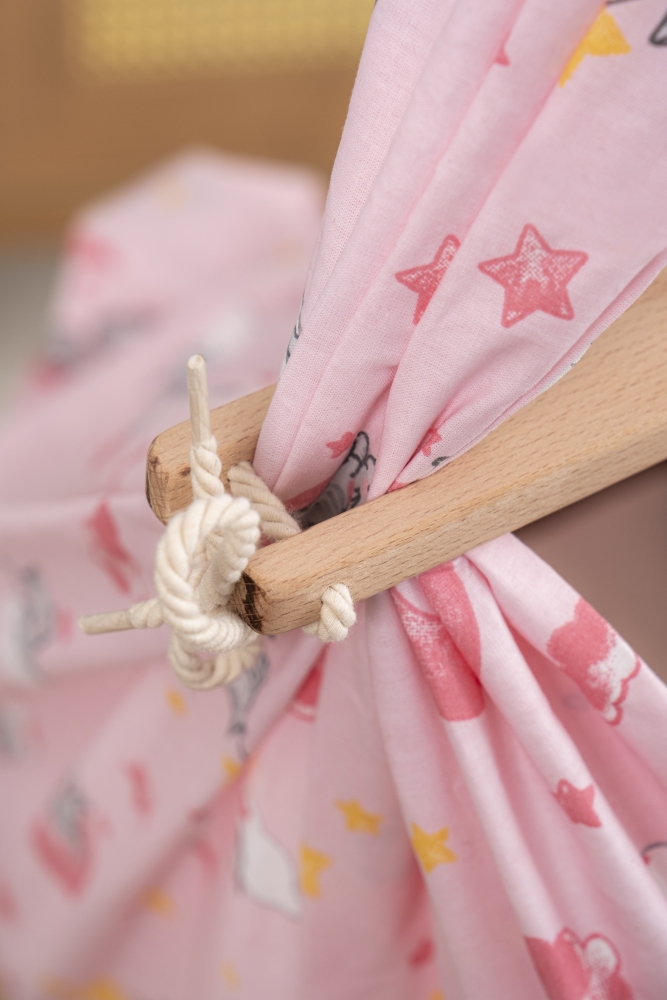Babytraum FEDERWIEGEN Einschlafhilfe WASCHBAR "Sterne Kätzchen & Wölkchen" rosa