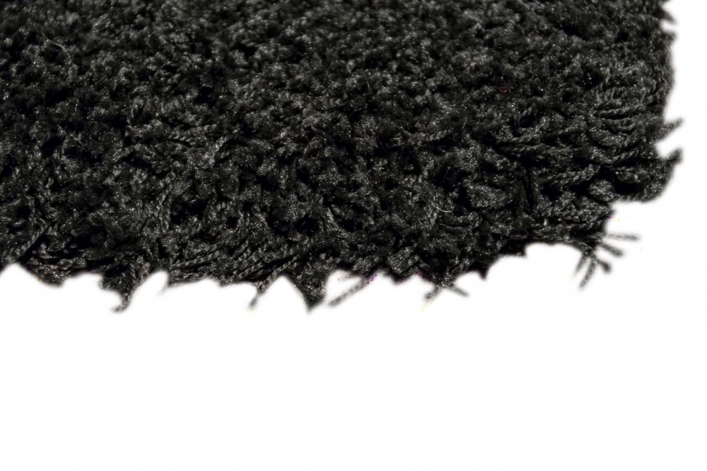 Stilvoller Shaggy Teppich Langflor - Schwarz im zeitgemäßen Uni-Design