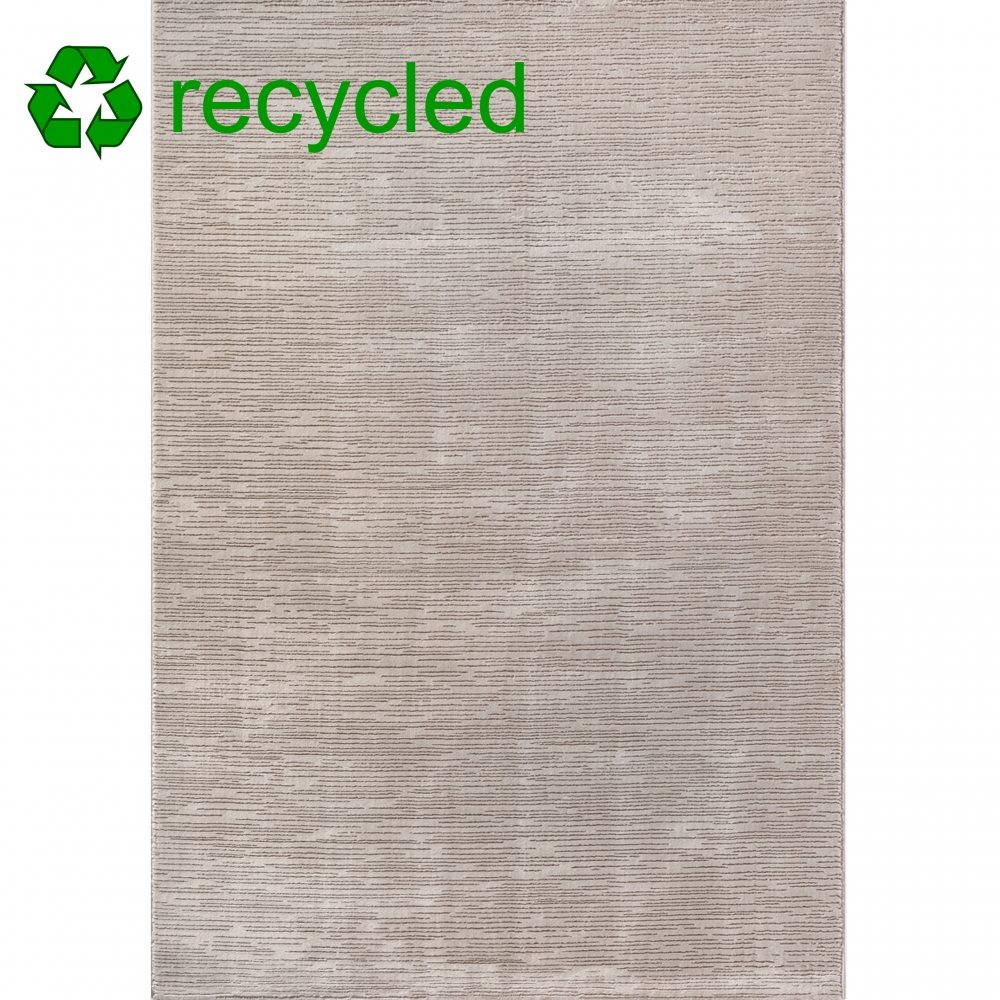 Stilvoller Teppich mit feiner Struktur und modernem Liniendesign in Beige